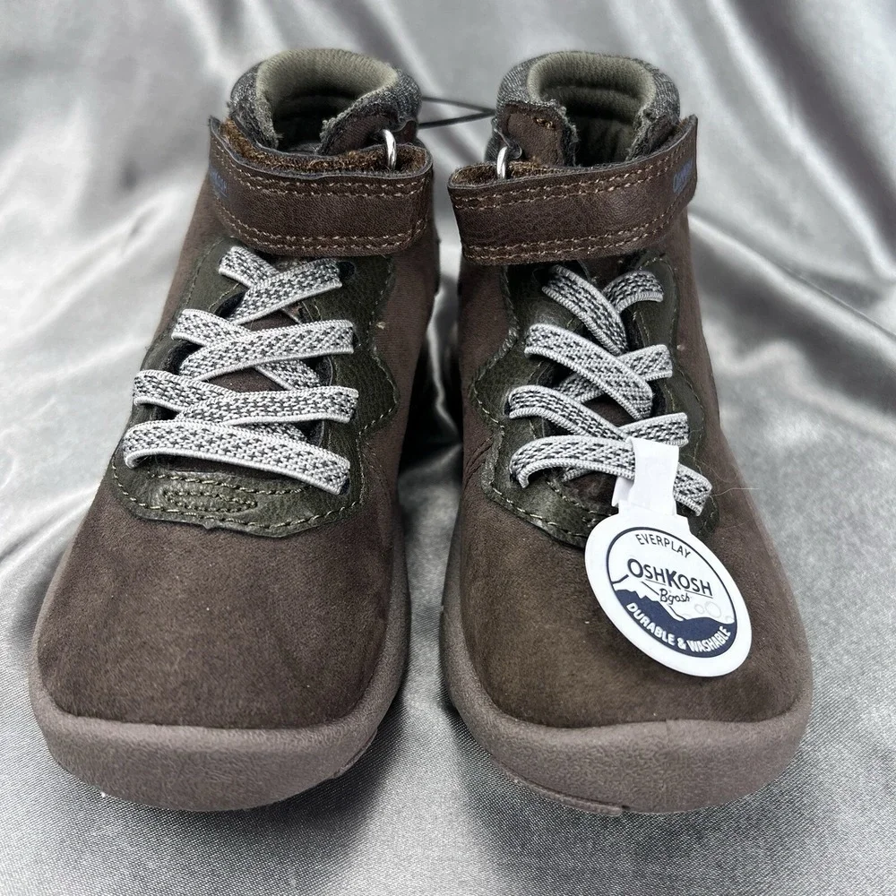 OshKosh B'Gosh Toddler Boys Ever Play Boots Sz 7 M Brown Mid Top Ankle Fashion
